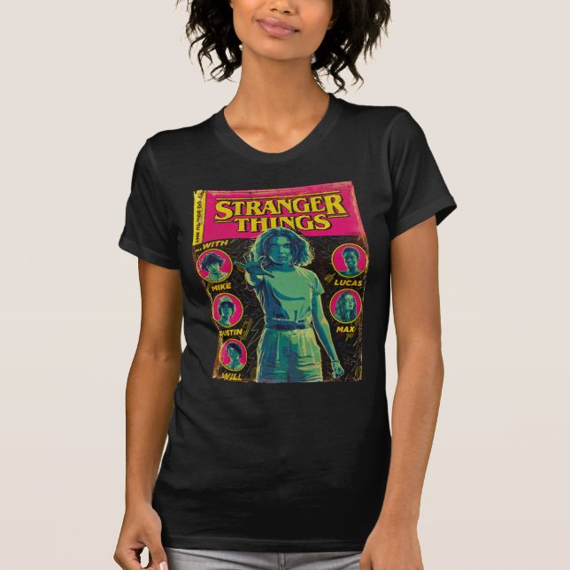 Stranger Things Group Shot Comic Cover T-Shirt (Front)