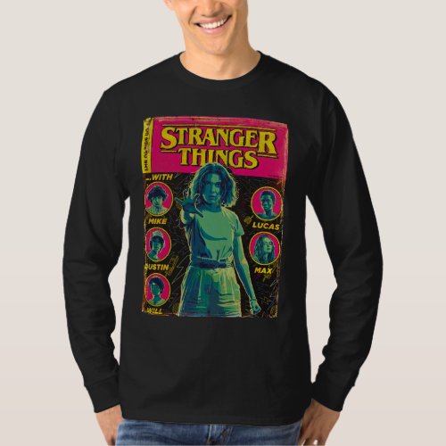 Stranger Things Group Shot Comic Cover T_Shirt