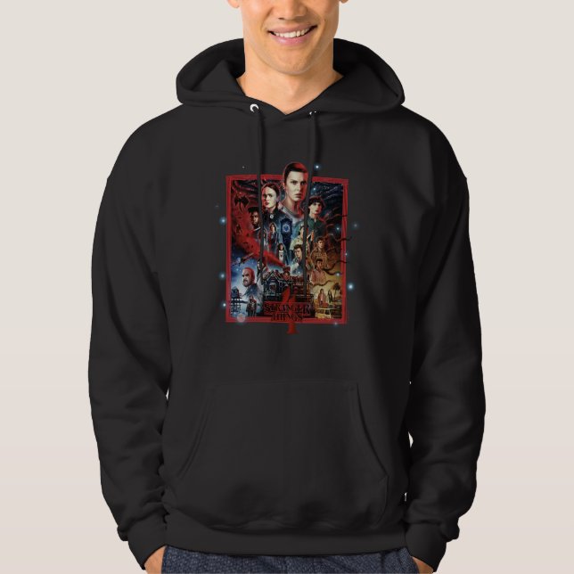 Stranger Things Group Shot Fireworks Poster Hoodie (Front)