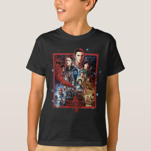 Stranger Things Group Shot Fireworks Poster T-Shirt