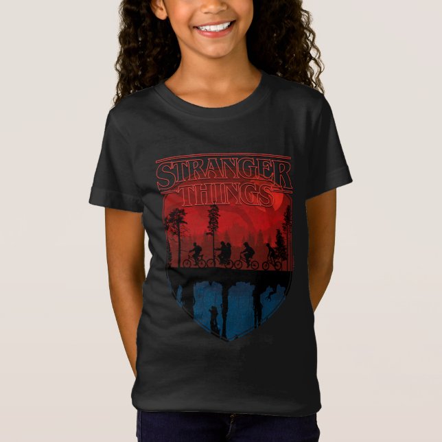 Stranger Things Group Shot Mindflayer Trail T-Shirt (Front)