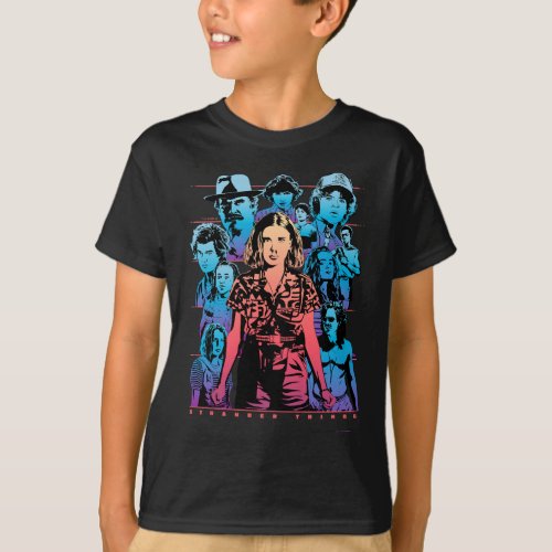 Stranger Things Group Shot Populous Gazing T_Shirt