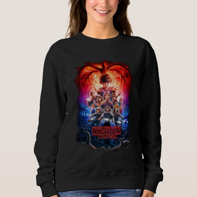 Stranger Things Group Shot Poster Fade Sweatshirt (Front)