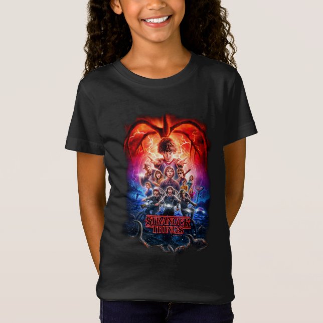 Stranger Things Group Shot Poster Fade T-Shirt (Front)