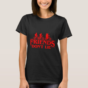 Stranger Things Group Shot Red Friends Don't Lie  T-Shirt