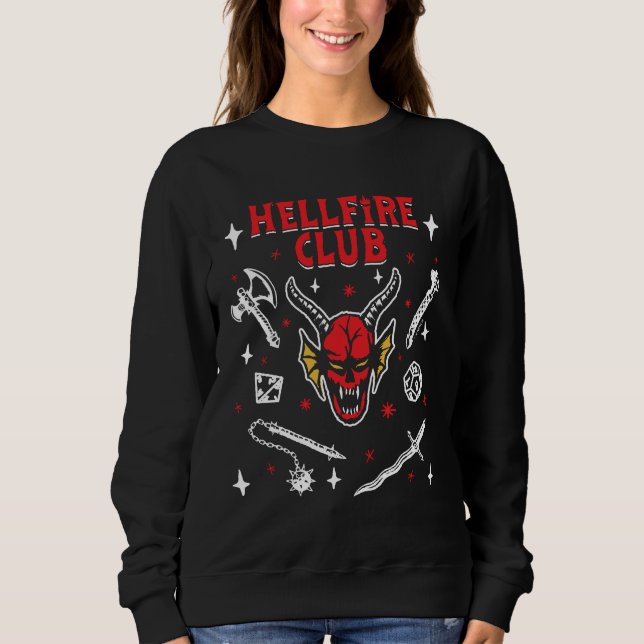 Stranger Things Hellfire Club Icon Collage Sweatshirt (Front)