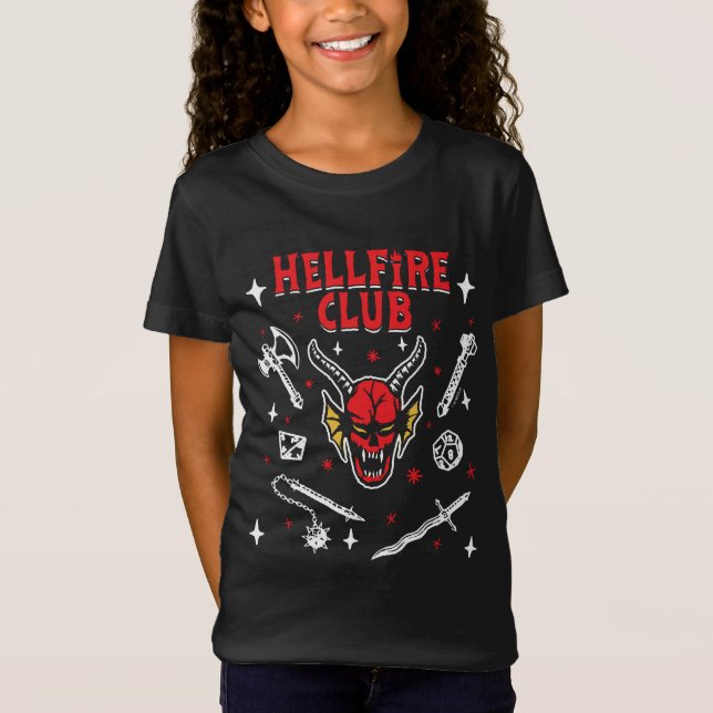 Stranger Things Hellfire Club Icon Collage T-Shirt (Front)