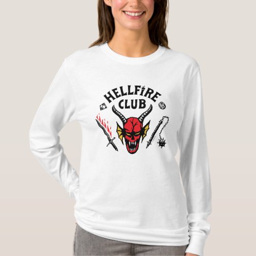 Stranger Things Hellfire Club Skull  Weapons T_Shirt