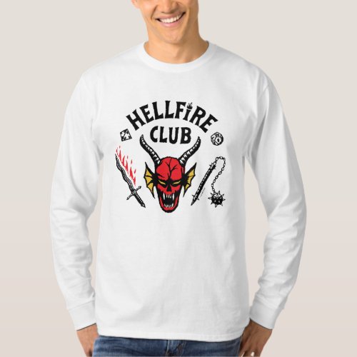 Stranger Things Hellfire Club Skull  Weapons T_Shirt