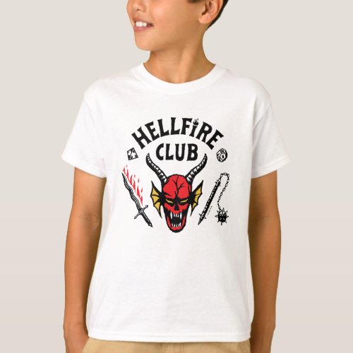 Stranger Things Hellfire Club Skull  Weapons T_Shirt