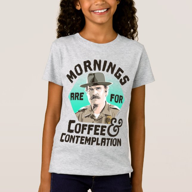 Stranger Things Hopper Mornings Are For Coffee T-Shirt (Front)