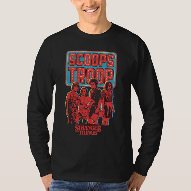 Stranger Things Scoops Troop Portrait T-Shirt (Front)