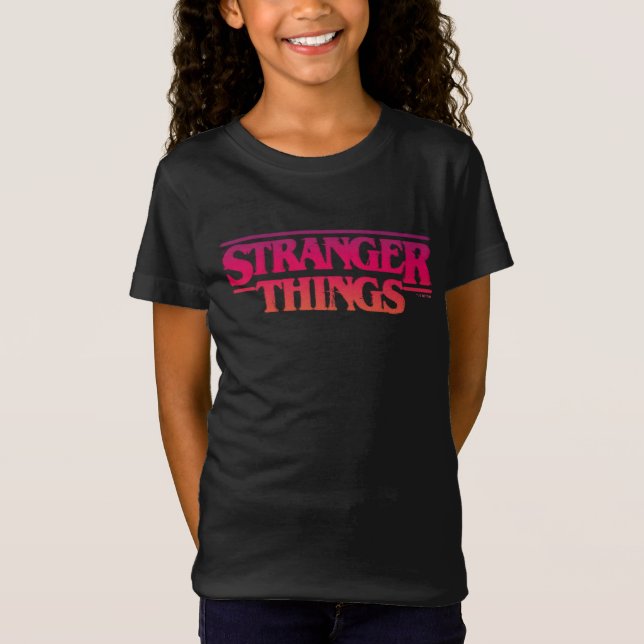 Stranger Things Text Logo Gradient Red Orange T-Shirt (Front)