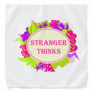 Stranger thinks quote in 80s tv show style bandana
