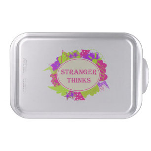Stranger thinks quote in 80s tv show style cake pan