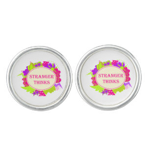 Stranger thinks quote in 80s tv show style cufflinks