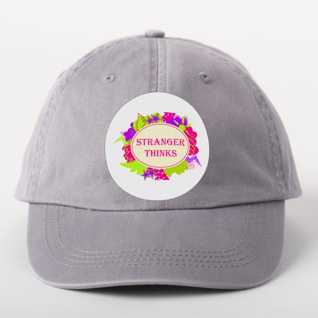 Stranger thinks quote in 80s tv show style patch (On Headwear)