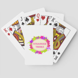 Stranger thinks quote in 80s tv show style poker cards