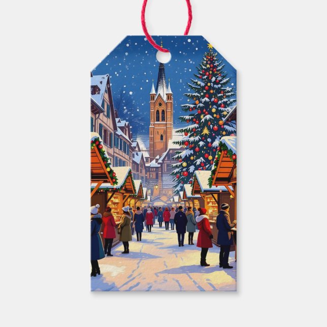 Strasbourg, France Christmas Market Gift Tags (Front)