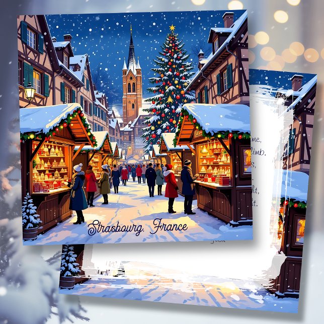 Strasbourg, France Christmas Market Personalized Holiday Card (Creator Uploaded)