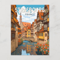 Strasbourg France Travel Art Vintage