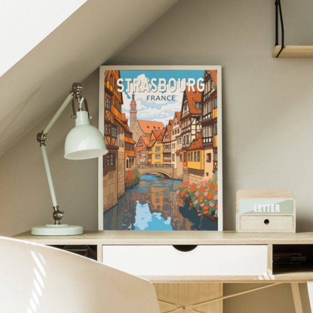 Strasbourg France Travel Art Vintage Poster (Creator Uploaded)