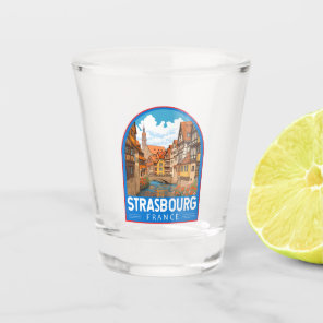 Strasbourg France Travel Art Vintage Shot Glass