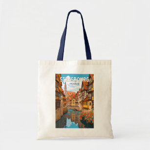 Strasbourg France Travel Art Vintage Tote Bag