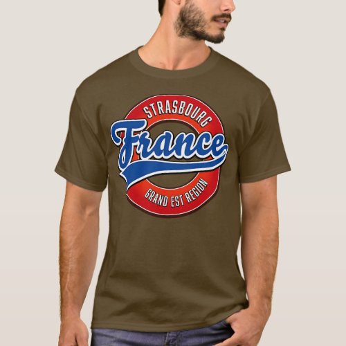 Strasbourg Grand Est region France retro logo T_Shirt