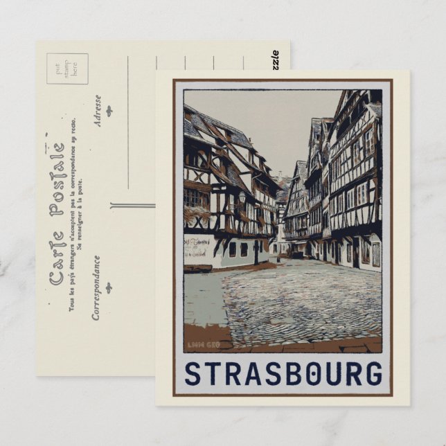Strasbourg Historical center illustration France Postcard (Front/Back)