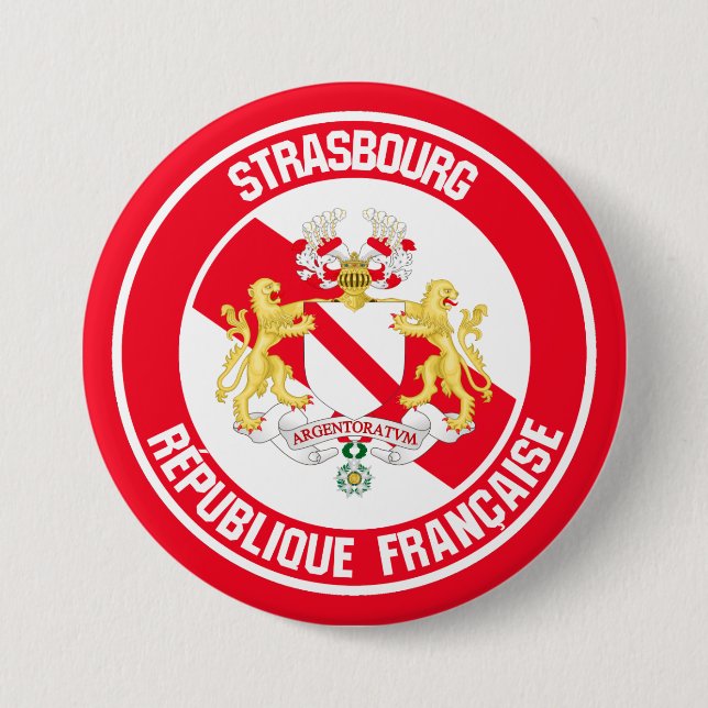 Strasbourg Round Emblem Button (Front)