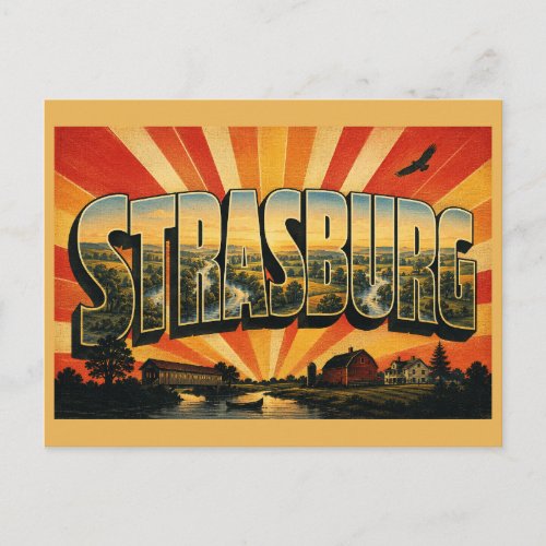 Strasburg PA Conestoga River Farmland Art Postcard