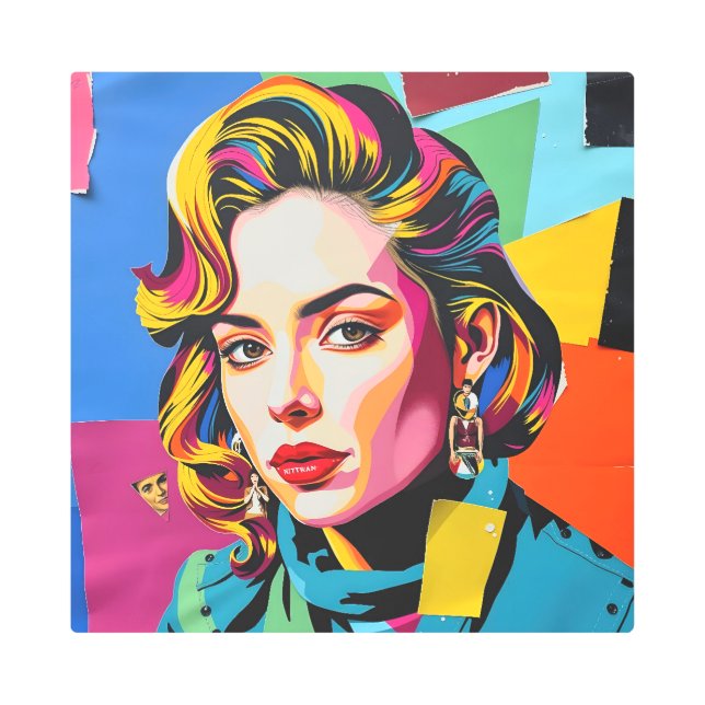 “Strasha” - Gloss Pop Collage Dream Metal Print (Front)