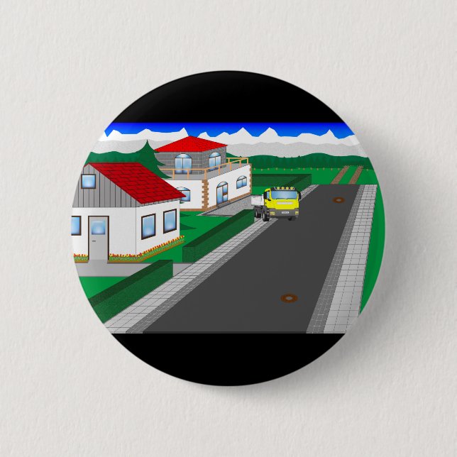 Straßen und Hausbau Button (Front)