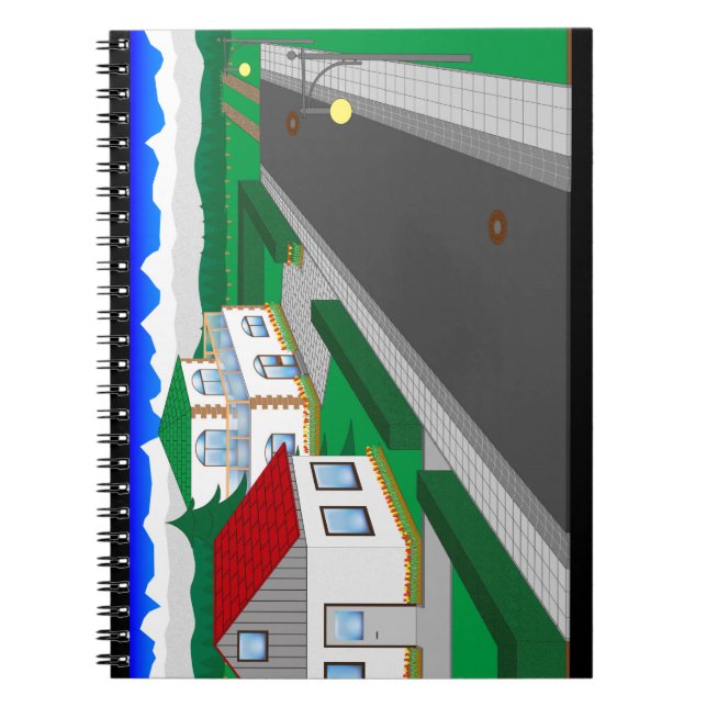 Straßen und Hausbau Notebook (Front)