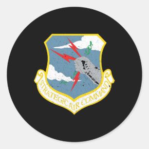 Strategic Air Comd Sac Cold War Grunge Classic Round Sticker