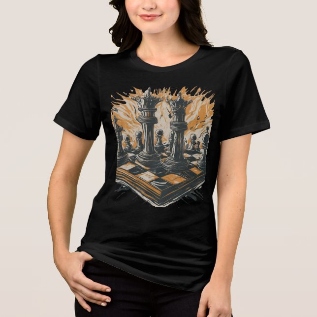 Strategic Chessboard Sketch T-Shirt Tri-Blend Shirt (Front)