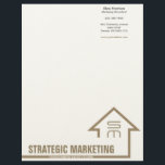 Strategic Marketing Letterhead<br><div class="desc">A stylish typographic design incorporating sans and serif typefaces. It includes an arrow/monogram logo. Fully editable and customizable.</div>