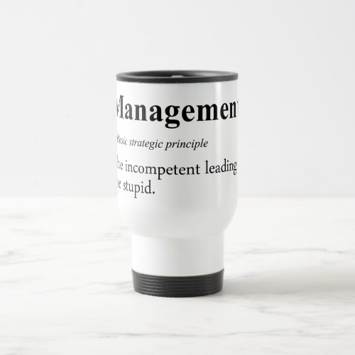 Strategic practices of executive managment travel mug