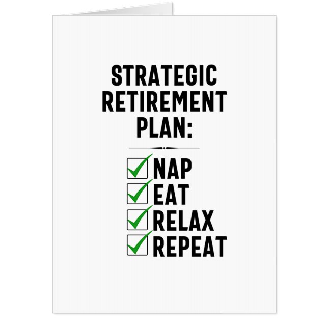 Strategic Retirement Plan - Coworker Boss Leaving Card (Front)