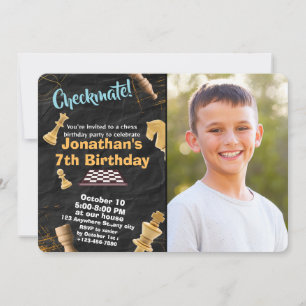 Strategy Chess Birthday Invitation customize photo
