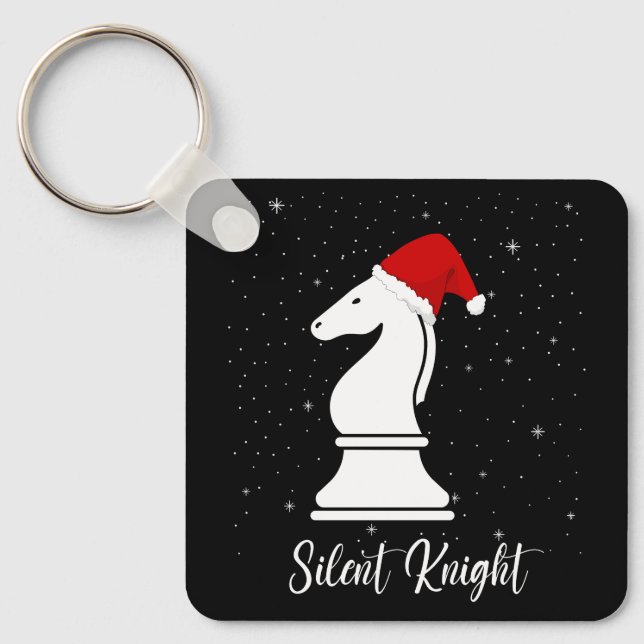 Strategy game knight chess piece funny pun  keychain (Front)