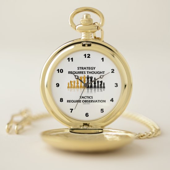 Strategy Requires Thought Tactic Observation Chess Pocket Watch