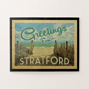 Stratford Connecticut Beach Vintage Travel Jigsaw Puzzle