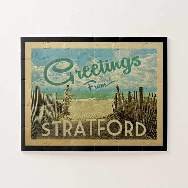 Stratford Connecticut Beach Vintage Travel Jigsaw Puzzle (Horizontal)