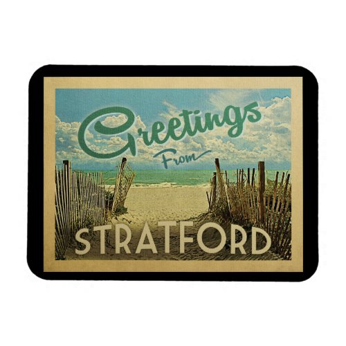 Stratford Connecticut Beach Vintage Travel Magnet