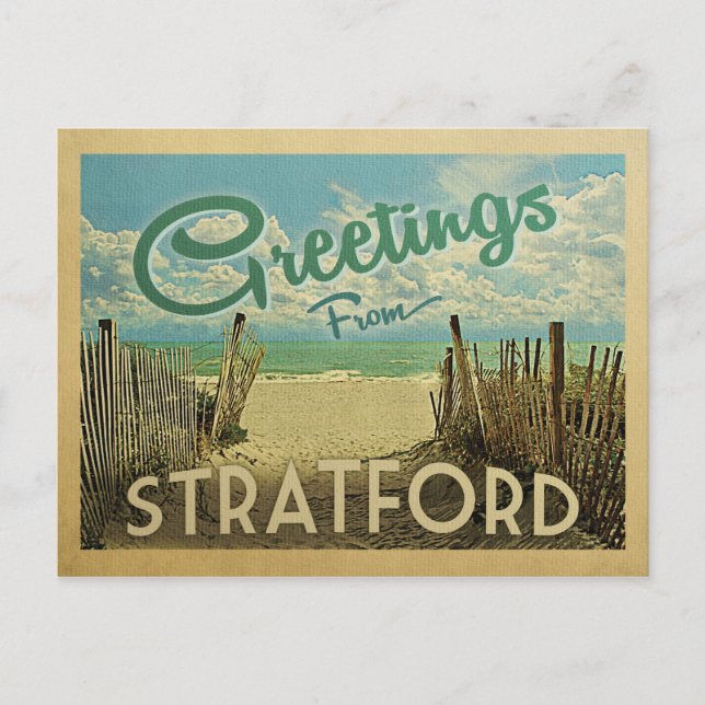 Stratford Connecticut Beach Vintage Travel Postcard (Front)