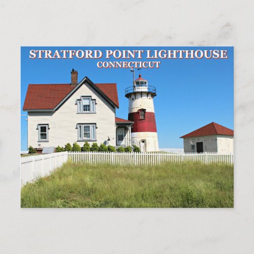 Stratford Point Lighthouse Connecticut Postcard