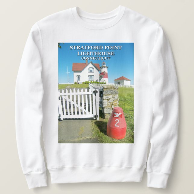 Stratford Point Lighthouse Connecticut Sweatshirt (Design Front)