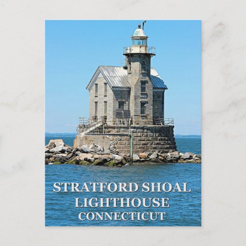 Stratford Shoal Lighthouse Connecticut Postcard
